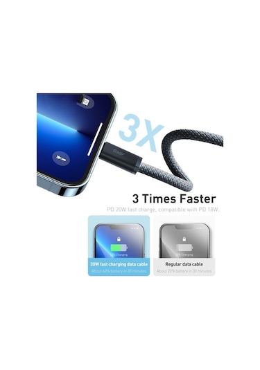 Pazly 20w Hızlı Şarj Baseus Cald000016 Dynamic Serisi Usb-c / Type-c 8 Pin Kablo, 1m