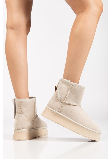 Suins Soule Model İçi Komple Kürklü Cırtlı Siyah Taba Ten Kadın Bot Ten