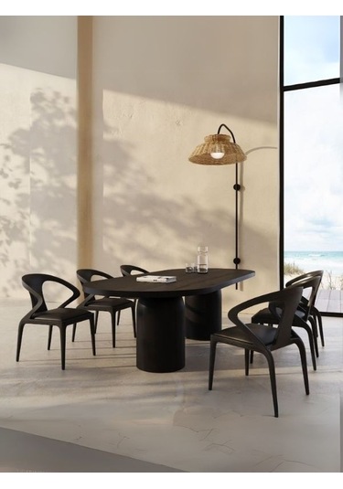 Majestica İtalyan Still Ahşap Yemek Masası 90x200 Siyah