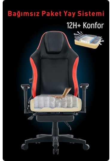 Fashcolle Globe Pro Black-red Oyuncu Koltuğu Siyah - Kırmızı