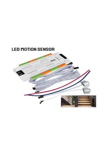 Yifomall 32 Adım Akıllı Merdiven Sensörü, Otomatik Açma/kapatma, Akışlı Led Işık Kontrolörü, Dc 12-24v, Engellere Duyarlı, Ev/mağaza Kullanıma Uygun Diğer