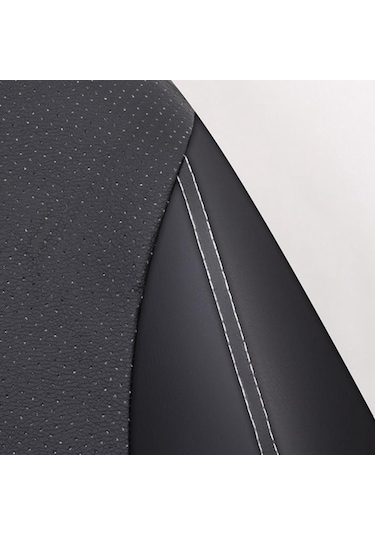 Yaozixa Bej-siyah Deri Oto Koltuk Kılıfı 4'lü Set - Havalandırmalı, Toz Koruyucu, Pvc Deri Ve Kompozit Sünger