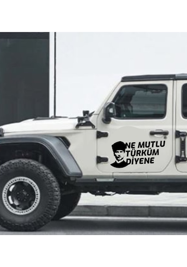 Ne Mutlu Türküm Diyene Sticker Atatürk Silet Sticker Araba Oto Motosiklet Sticker 02505 40x20 Cm