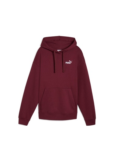 Puma Essentials Small No.1 Logo Kadın Bordo Kapüşonlu Sweatshirt Bordo