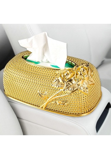 Pazly Tezgahı Suntek Peçete Kutusu Kapağı - Kağıt Ev Doku Araba Altın Oyuncak Altın