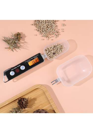 Hfambition Mutfakta Hassas Ölçümler İçin Dijital Kaşık Terazi - 0.05g-500g Kapasite, 2 Adet Çıkarılabilir Kaşık İçerir Pil Dahil Değil Siyah