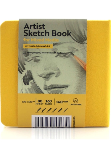 Tigertint Sketchbook Sert Kapak Eskiz Çizim Defteri 12x12 Cm Sarı