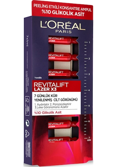L'Oreal Paris Revitalift Lazer X3 7 Günlük Kür Peeling Etkili Ampul x 7