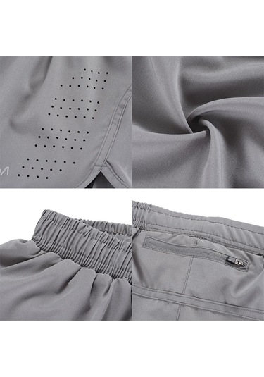 Ordu Yeşili Lixada Erkek 2'si 1 Arada Koşu Şortu Çabuk Kuruyan Nefes Alabilir Aktif Eğitim Egzersiz Koşu Bisiklete Binme