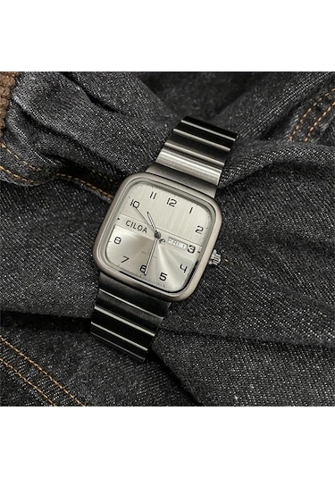 Fastbuy Cıloa Erkek Spor Takvimi Paslanmaz Çelik Kasa 141black Altın Saat Altın