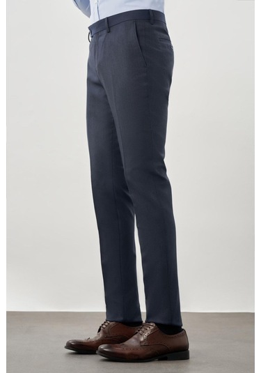 Lacivert Düz Gabardin Esnek Yan Cep Slim Fit Classic Pantolon 1003245209 202 Lacivert