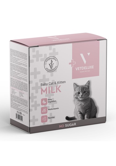 VETDELUXE Kitty Milk Hamile ve Yavru Kediler İçin Taurinli ve Vitaminli Kedi Süt Tozu 150 gr
