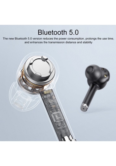 Mı4 Bluetooth 5.0 Led Dijital Ekran Akıllı Gürültü Azaltma Gerçek Kablosuz Bluetooth Kulaklık Beyaz