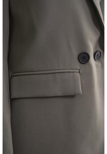 4516 Kadın Bezayağı Blazer Ceket Haki Haki