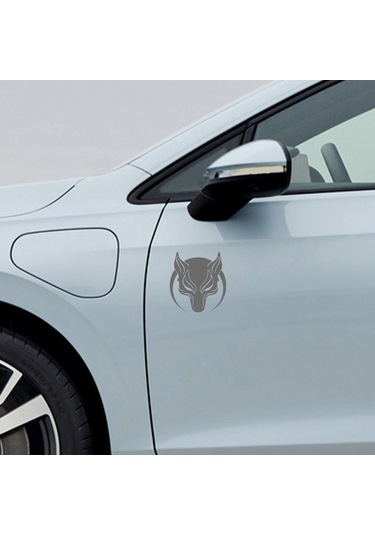 Börü Sticker - Kurt Sticker - Oto Sticker - 14cmx15cm - Gri