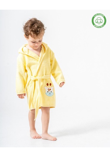 Zürafalı Bornoz Sarı Sarı