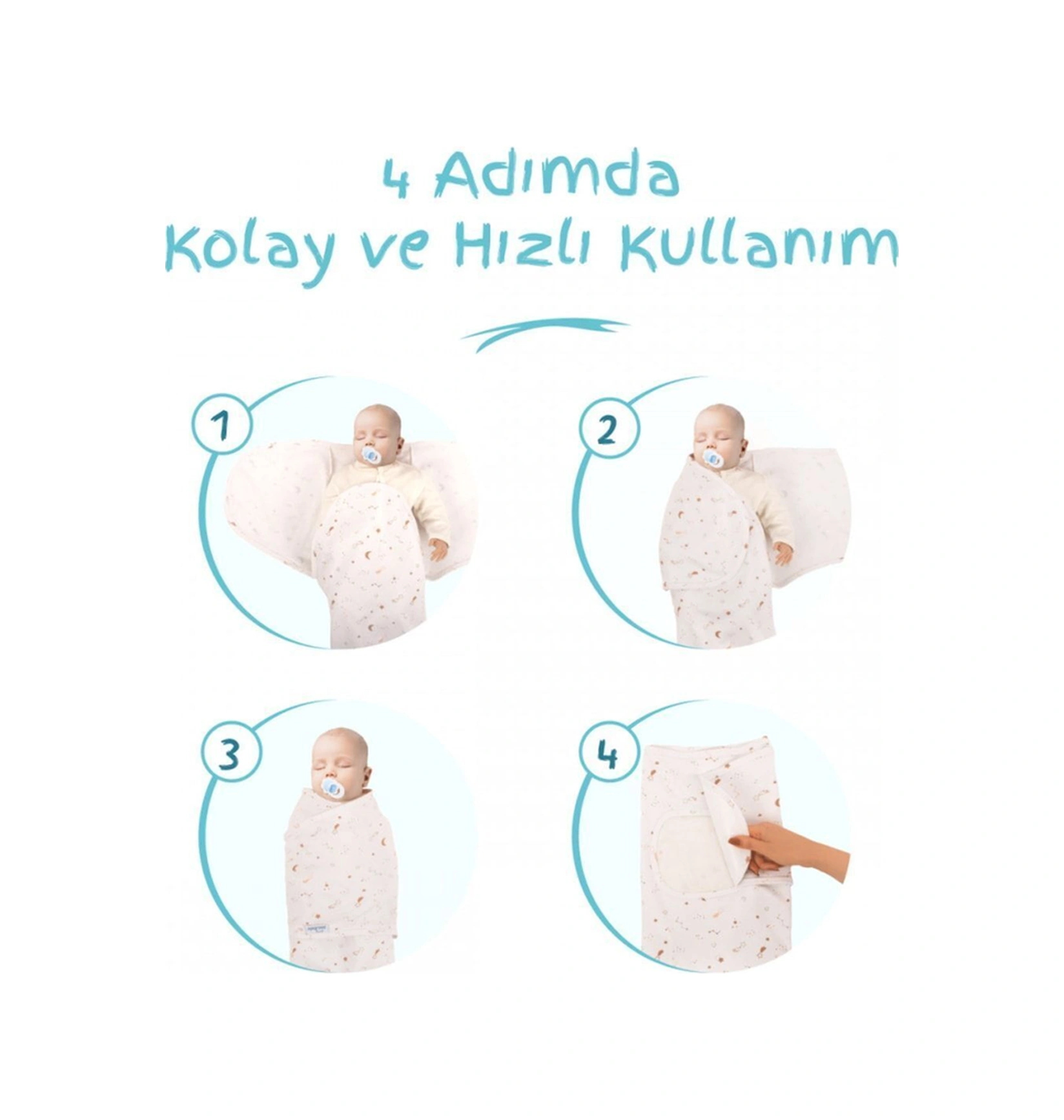 Renkli Desenli %100 Pamuk Kundak Ekru