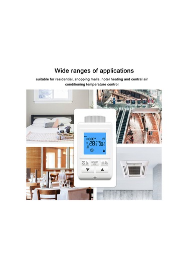 Jeehugo Zigbee 3.0 Akıllı Radyatör Termostati, 6 Çalışma Modu, Lcd Ekran, Uzak Kumanda, Alexa Ve Google Asistan Desteği Hy369-zb-rvt