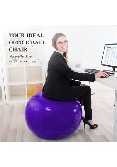 Kosona 55cm Mavi Antiparçalanır Pvc Yoga Topu - 150kg Yüke Dayanır, Ev Ve Spor Salonu İçin, Hava Pompa Dahil