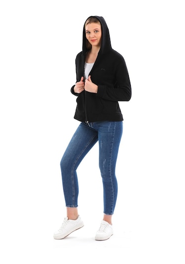 Slazenger Sofal I Kadın Polar Sweatshirt Siyah
