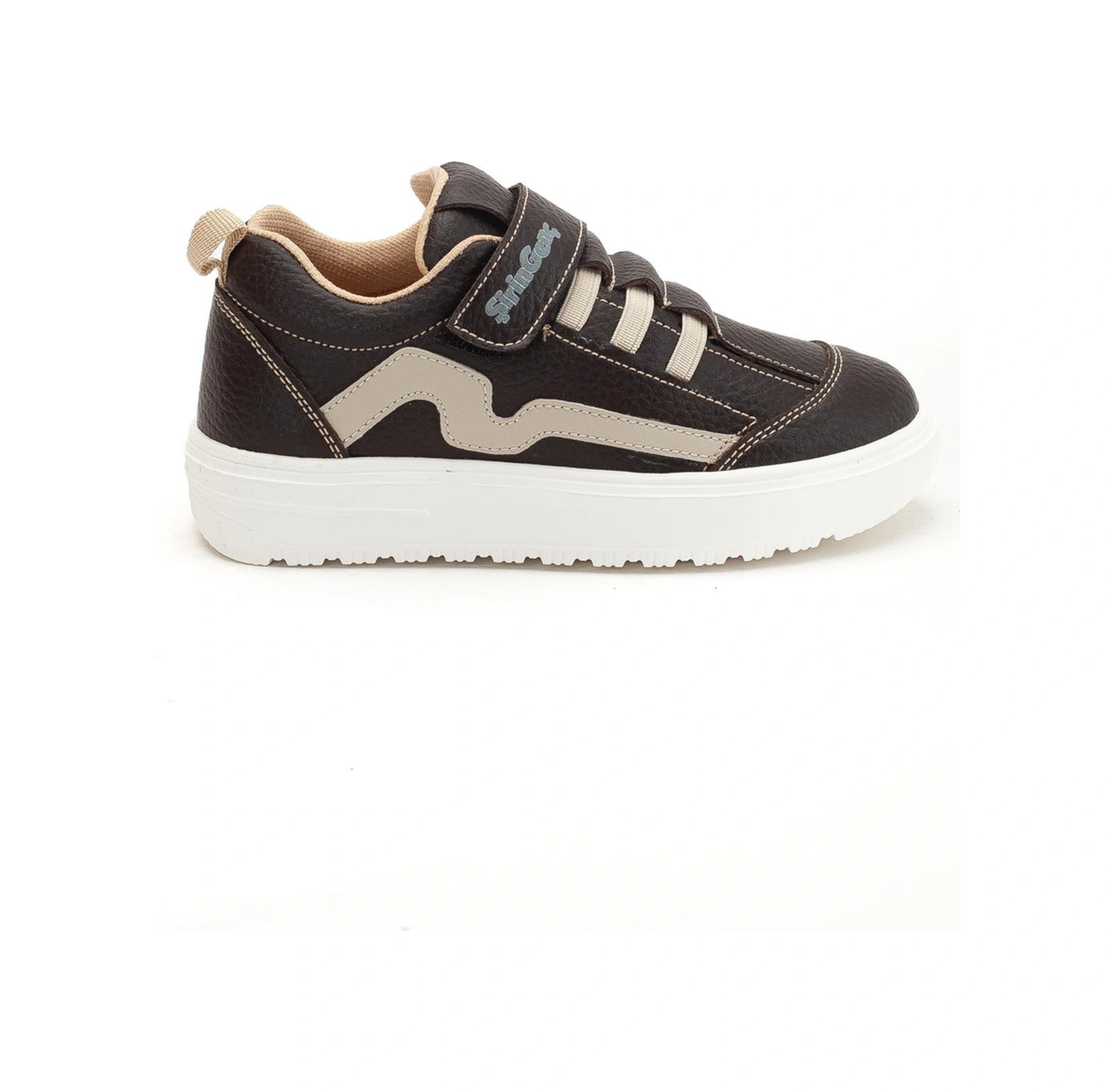 Şirinbebe Şiringenç Erkek Çocuk Spor Ayakkabı Ortopedik Kahverengi Cırtlı Elastik Bağcıklı-4248 Kahve