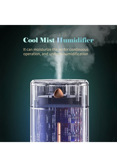 Honmex Ev İçin 1000ml Büyük Kapasiteli Sürekli Nemlendirici - 7 Renkli Led Işık, &lt 40db Sessiz Çalışma, Yüksekten Su Doldurma Fonksiyonu