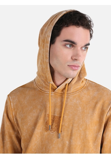 Colin's Colins Regular Fit Baskılı Kapüşonlu Sarı Erkek Sweatshirt Cl1064608 Safran