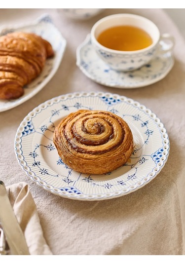 Roomi 20 Cm Düz Seramik Tabak, Vintage Desenli 458582068 Beyaz