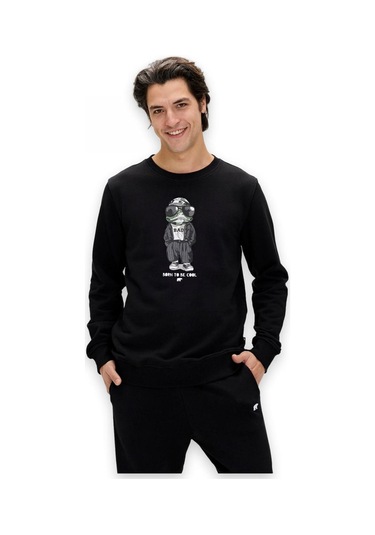 Bad Bear 24.02.12.019 Gator Crewneck Sweat Siyah Erkek Sweatshirt Siyah
