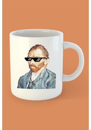 Thug Life Van Gogh Baskılı Porselen Kupa Çok Renkli