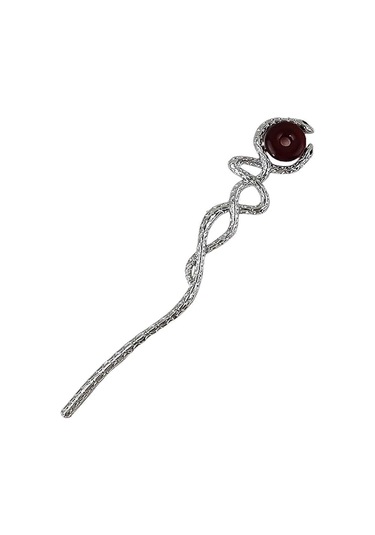 Narin Saç Çubuğu Zarif Yılanlar Saç Takısı Yılan Takısı Çin Geleneksel Dekoratif Saç Takısı Gümüş Çift Yılan Çok Renkli