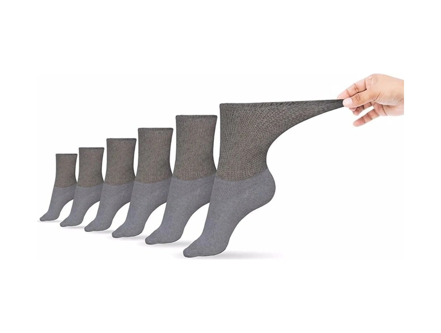 Tezzgelsin Erkek 40 - 44 Pamuklu Penye Diabetik Çorap Şeker Çorabı Lastiksiz Ve Koku Önleyici Çorap 6 Adet Füme