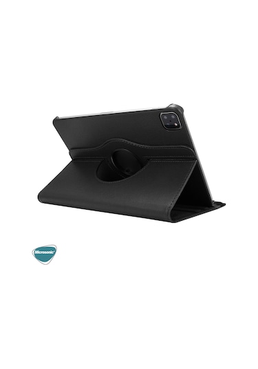 Microsonic iPad Uyumlu Pro 11 Uyumlu`` 2022 4. Nesil Kılıf (A2759-A2435-A2761-A2762) 360 Rotating Stand Deri Siyah