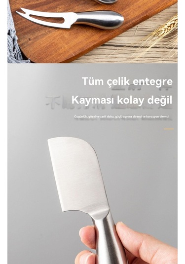 Aurora Tamamen Çelik Eyağıbıçağı Ayılmışbıçak Peynir Bıçağı Metal