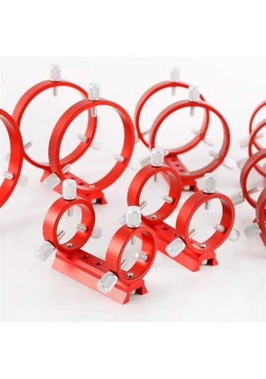 68mm Kılavuz Yüzük Seti Üç Nokta Astronomik Kılavuz Yüzük 1pcs Plaka 2pcs Halka 8pcs Vidalar Kırmızı Renk