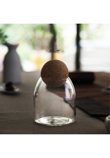 Youtek Cam Depolama Kavanozu 500ml - Kurşunsuz Cam, Yumuşak Mantar Keçiği Kapak, Şeffaf Dairesel, Çay-bitki-atıştırmalık Saklama, Taze Koruma Diğer