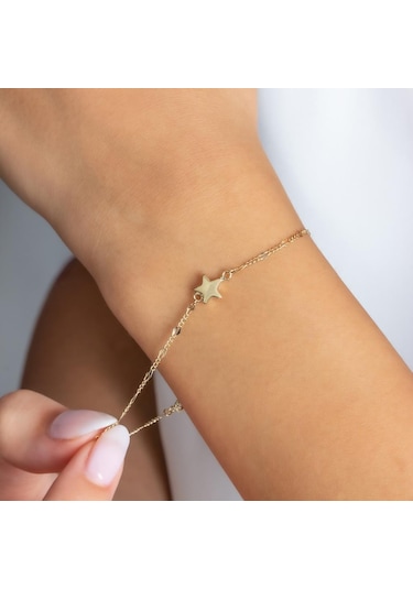 Tufanlar Kuyumculuk Altın Yıldız Bileklik BL0822 Sarı Altın