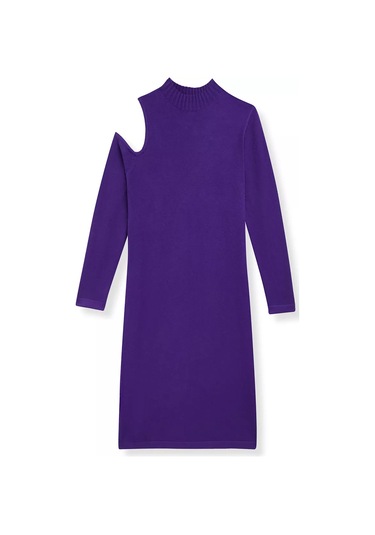 Neohit Omuz Dekolteli Triko Elbise 183652146 Koyu Mor