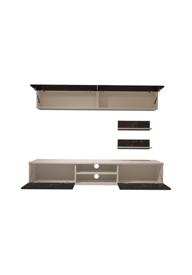 Decoraktiv Eko 5 Mdf Dvd Tv Ünitesi Tv Sehpası Beyaz - Siyah Mermer