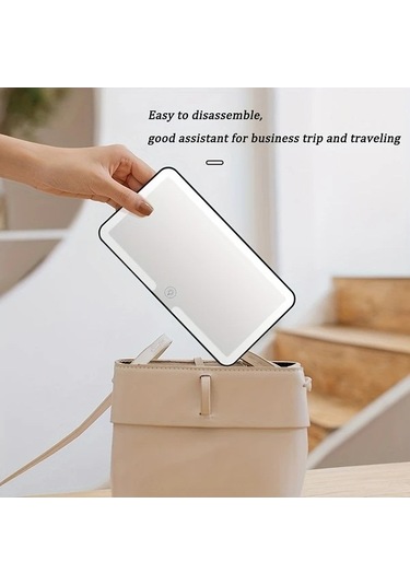 Fastbuy Dream011 Siyah Led Araç Makyaj Aynası - Yolcu Tarafı, Pratik Düzeltmeler İçin, Tüm Araçlar İçin Uygun Siyah