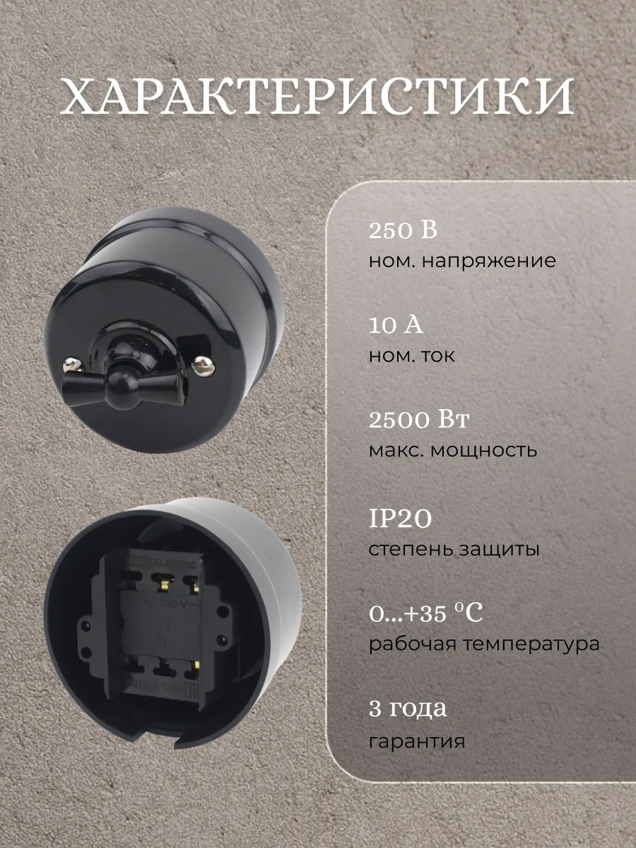 Tdmelectric Retro Döner Plastik Geçişli Anahtar 1 Adet 150322591