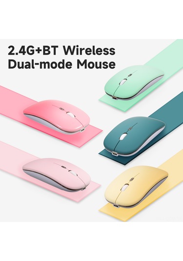 Qingmipy Dual Modlu Kablosuz Fare 2.4g/bt3.0 - Sessiz Ofis Kullanıma Uygun, 3 Seviye Dpı Ayarlı, Taşınabilir, İç İçe Şarj Edilebilir Pil - Sarı