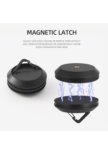 Monyee Kampanya Dış Mekan Manyetik Kanca - Çadır Feneri Sabitleyici, Araç Asma Kancası, Delme Gerektirmeyen, Siyah Siyah