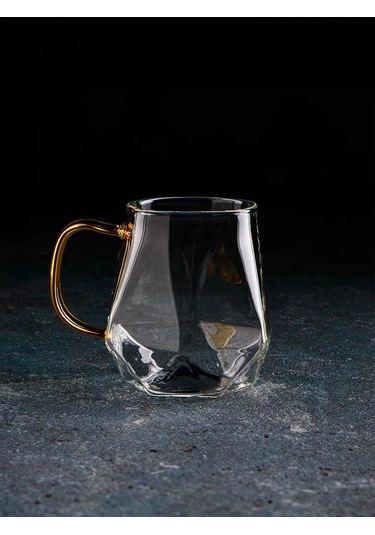 Magistro "yağmur" Cam Bardak Çay Ve Kahve İçin 320 Ml Hediye Bardak 124106390 Gri