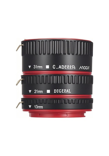 Youtek Andoer Otomatik Odaklama Makro Uzatma Halkası - Canon Ef/ef-s Uyumlu Kırmızı