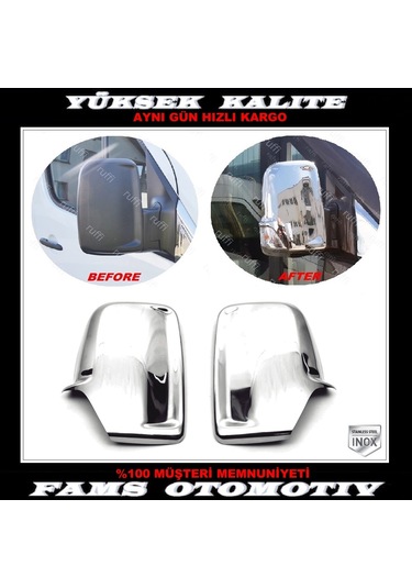 Vw Crafter Krom Ayna Kapağı 2 Prç. 2006-2016 Paslanmaz Çelik