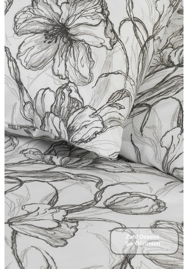 Elart Line Art Nevresim Takımı Çift Kişilik Lastikli Çarşaf 200x220 Cm Renksiz