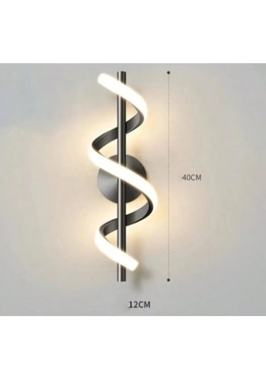Siyah Ledli Günışığı Duvar Aplik 1 Adet Siyah