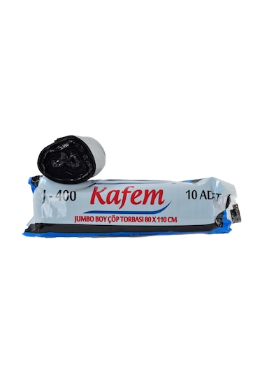 Kafem J400 Jumbo Boy Çöp Poşeti 5 x 10'lu Siyah 80 x 110 CM