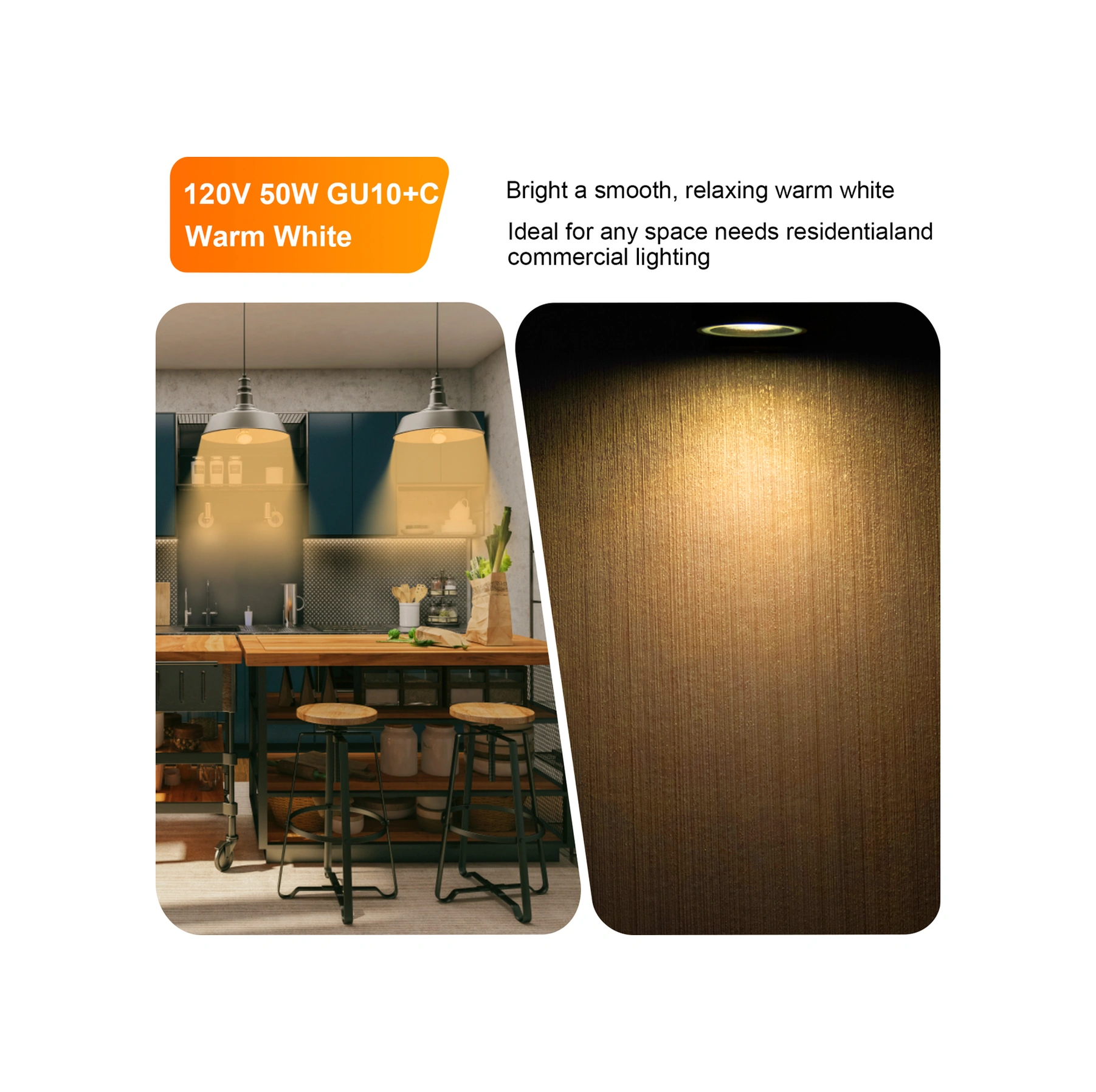 Geeksen 1 Adet 120v 50w Gu10 Tabanlı Dimmable Ampul Şeffaf